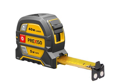 סרט מדידה 5 מטר ומד טווח לייזר 40 מטר נטען PREXISO PLT-40LI פרקסיסו
