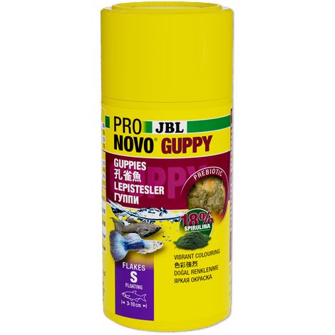 JBL מזון דגים פרו נובו גופי דפים  250 מ"ל PRONOVO GUPPY FLAKES S