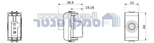שקע TV SAT קואקסיאלי 1 מודול Gewiss Chorus