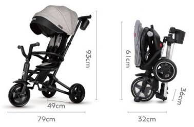 תלת אופן מתקפל NOVA Niello מבית Qplay שחור