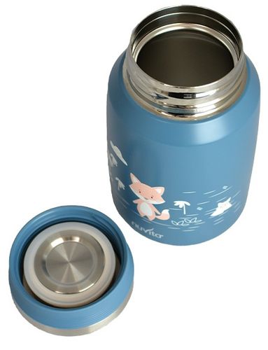 תרמוס למזון ונוזל 500 מ''ל עם נעילת וואקום - שועל כחול