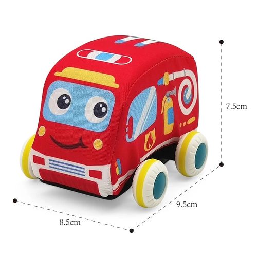 זוג מכוניות בד רכות עם מנגנון נסיעה במשיכה לאחור - משטרה / כבאית
