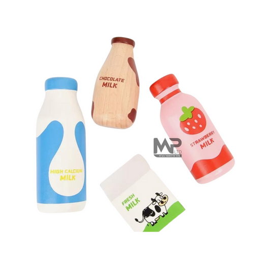 סט מוצרי חלב מעץ