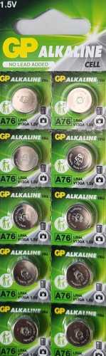 10 סוללות אלקליין סוללת כפתור GP A76 LR44