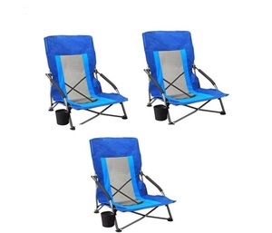 סט 3 כיסאות חוף מתקפל