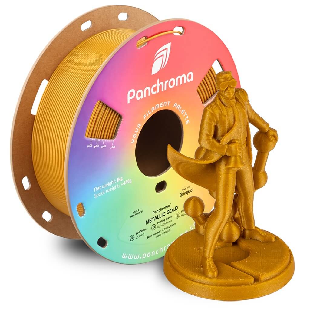 פילמנט זהב מטאלי 1 ק"ג 1.75 מ"מ - Panchroma Metallic PLA Metallic Gold