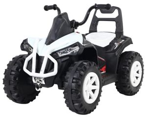 טרקטורון בייבי חשמלי לילדים 6V עם אורות LED ומשענת גב - לבן