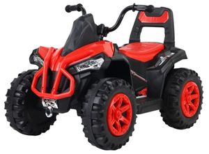 טרקטורון בייבי חשמלי לילדים 6V עם אורות LED ומשענת גב - אדום