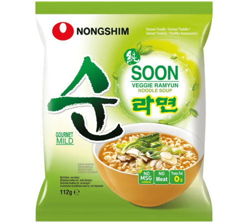 NONGSHIM - נודלס להכנה מהירה בטעם ירקות 112 גרם (טבעוני)