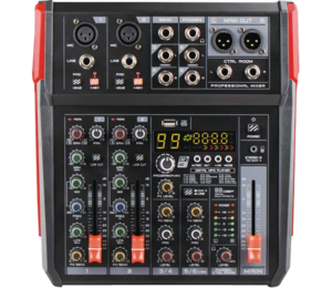 מיקסר 6 ערוצים עם 99 אפקטים, BT והקלטה KARSECT KG-FM06