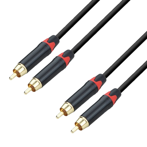 כבל RCA כפול איכותי עם מחברי זהב באורך 5מ' תוצרת ABC CABLS