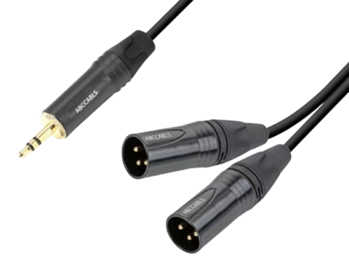 כבל XLRX2 - PL3.5 אורך 5מ' איכות GOLD תוצרת ABC CABLS