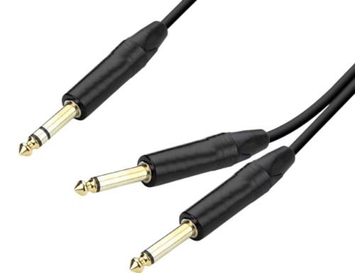 כבל PL 6.3 - PL6.3X2 באורך 3מ' מחברי זהב ABC CABLS