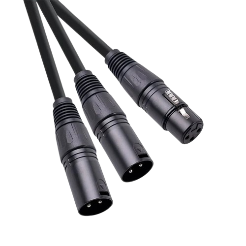 כבל מפצל כבל XLR נקבה ל-2 זכרים Y-SPLIT באורך 1מ' ABC CABLS