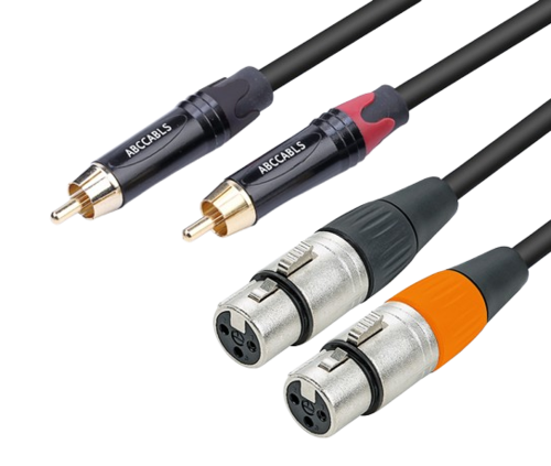 כבל 2*RCA ל- 2*XLR נקבה באורך 3מ' ABC CABLS