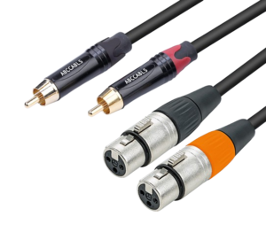 כבל 2*RCA ל- 2*XLR נקבה באורך 3מ
