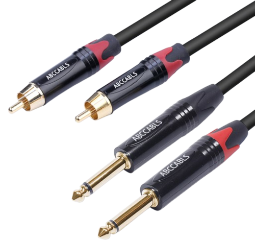 כבל כפול RCA- PL 6.3 באורך 1 מטר ABC CABLS
