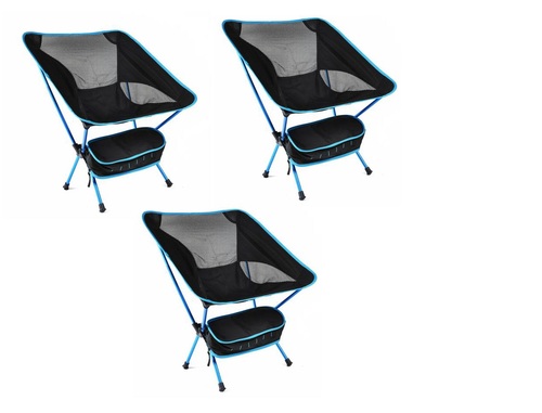 סט 3 כיסאות רשת מתקפל לגודל של תיק פאוץ