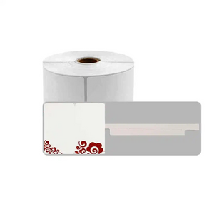 מדבקה לבנה לתכשיטים לשונית עיטור פרחוני 100 יח מ"מ 25*30 + 45