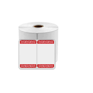 מדבקה לבנה דו-צדדית לתכשיטים עיטור אדום 230 יח מ"מ 25*30