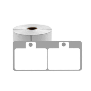 מדבקה לבנה דו-צדדית לתכשיטים 19*50 חור חיצוני 250 יח