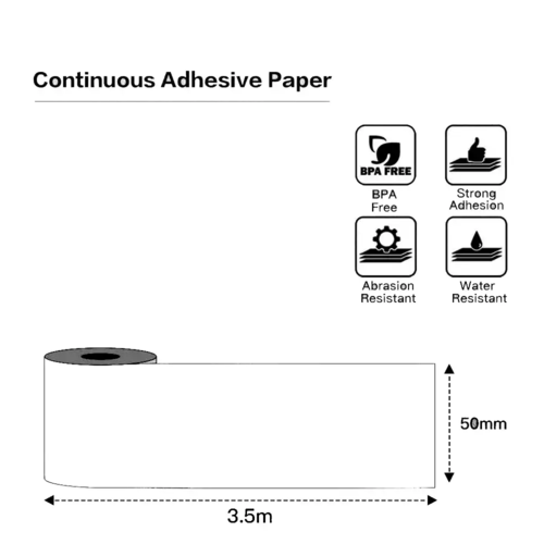 5 יחידות מדבקה לבנה מלבנית 50 מ”מ 3 מ’