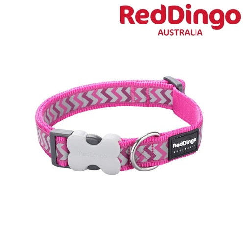 רד דינגו קולר S צבעוני לכלב ורוד זיגזג זוהר