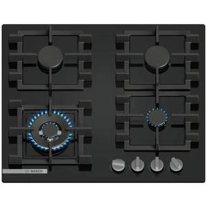 כיריים גז Bosch PNK6B6K40Y Serie 4 זכוכית שחורה