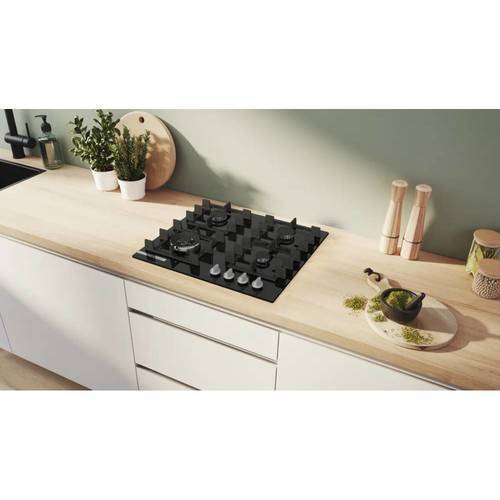 כיריים גז Bosch PNK6B6K40Y Serie 4 זכוכית שחורה