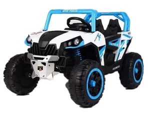 באגי ממונע 12V מיני מאבריק Mavric X3 עם גלגלי גומי, שלט רחוק, בולמים ואורות LED - כחול