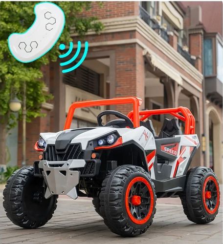 באגי ממונע 12V מיני מאבריק Mavric X3 עם גלגלי גומי, שלט רחוק, בולמים ואורות LED - כחול