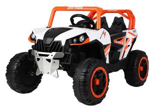 באגי ממונע 12V מיני מאבריק Mavric X3 עם גלגלי גומי, שלט רחוק, בולמים ואורות LED - כתום