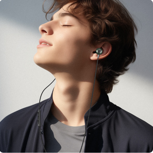 אוזניות חוטיות USB-C עם מיקרופון HD מובנה, שלט מובנה, עיצוב ארגונומי