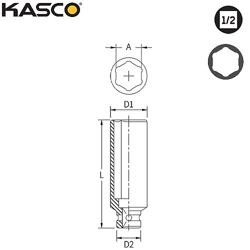 בוקסה שחורה עמוקה 6 דרייב “1/2 30 מ“מ