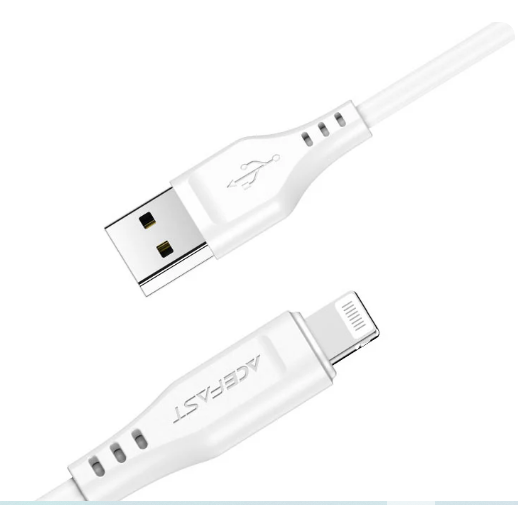 כבל טעינה ודאטה USB-A ל-Lightning, לבן