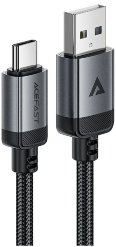 כבל סנכרון וטעינה איכותי USB-A ל-USB-C עשוי סגסוגת אלומיניום וחיפוי קלוע, 1.2 מטר