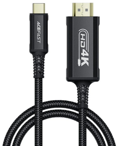 כבל HDMI איכותי, USB-C ל-HDTV 4K, סגסוגת אלומיניום, חיפוי קלוע, 1.8 מטר