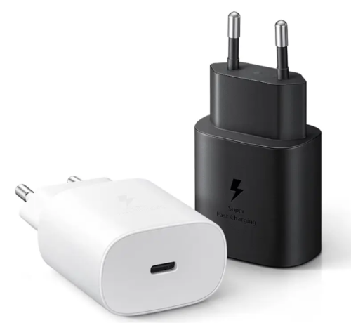 ראש מטען קיר סמסונג USB-C, טעינה מהירה 25W, לבן