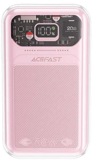 מטען נייד (סוללת גיבוי) 20000mAh לטעינה מהירה בסטייל, ורוד