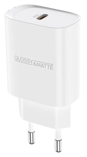 ראש מטען מהיר USB-C, טעינת PD20W, לבן
