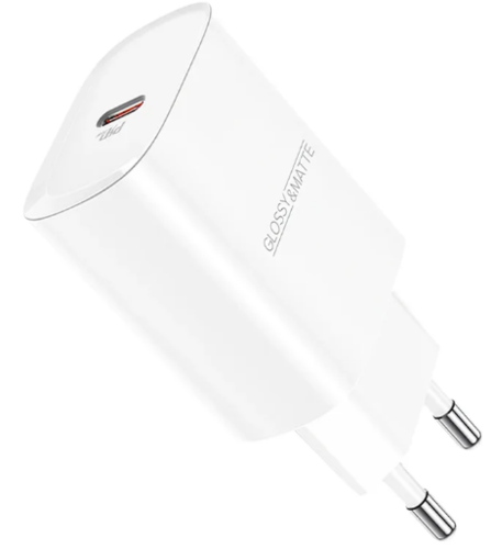 ראש מטען מהיר USB-C, טעינת PD20W, לבן