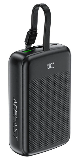 מטען נייד (סוללת גיבוי) 20000mAh לטעינה מהירה PD 22.5W, קומפקטי וקל משקל, שחור