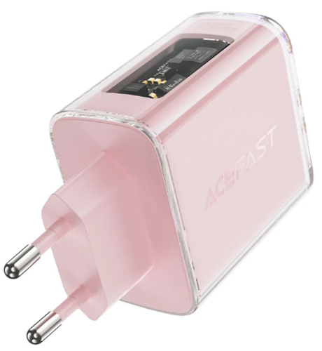 מטען קיר לטלפון, טעינה מהירה 2 כניסות USB-C וכניסת USB-A, ורוד