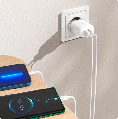 ראש מטען מהיר 2 יציאות USB-A, הספק מקסימלי 12W