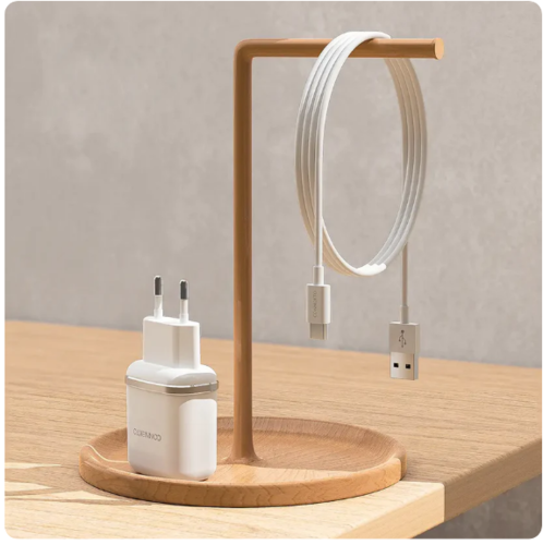 סט טעינה הכולל ראש מטען מהיר 2 יציאות USB-A וכבל USB-A ל-USB-C