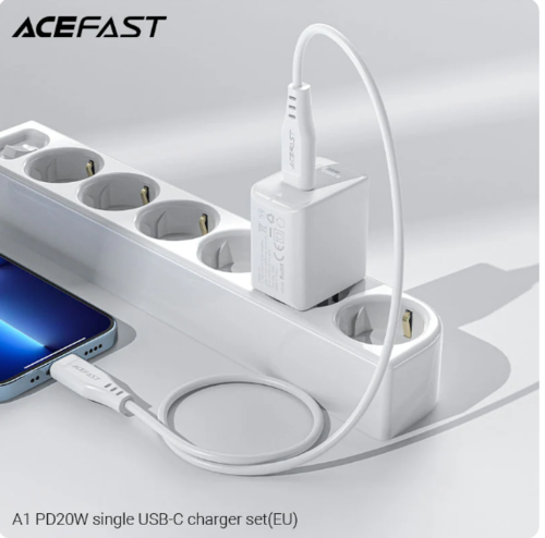 סט טעינה לאייפון, כולל מטען USB-C וכבל טעינה USB-C to Lightning