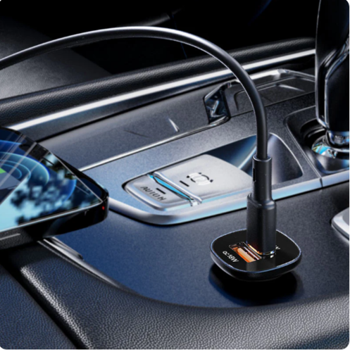 ראש מטען מהיר לרכב, 2 יציאות (USB-C+USB-A)