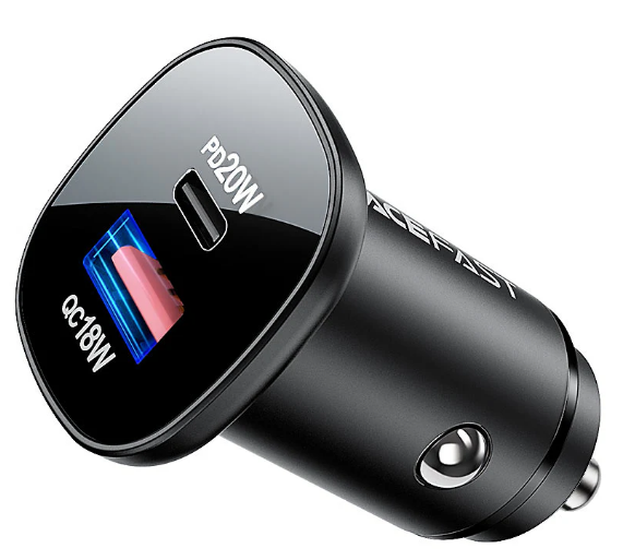 סט מטען מהיר לרכב הכולל ראש טעינה USB-C + USB-A וכבל טעינה USB-C ל-Lightning