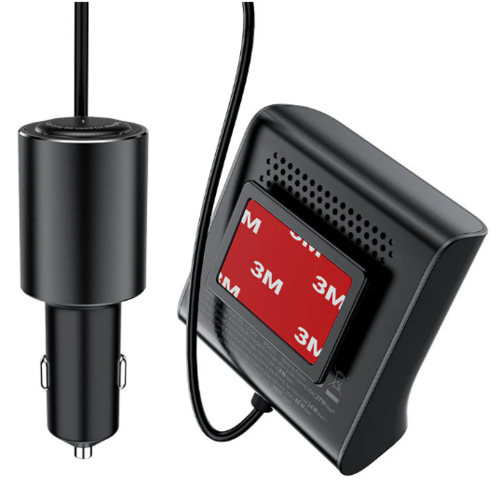 מטען מהיר לרכב מפוצל, 3 יציאות USB-A ויציאת USB-C, חיבור למצת הרכב, צג חיווי דיגיטלי