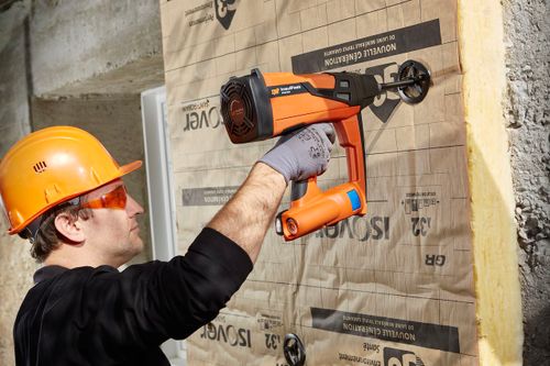 אקדח מסמרים SPIT PULSA 800 INSULFAST לעבודות בידוד מקצועיות, עם טכנולוגיית Start & Go המאפשרת 3,000 יריות בטעינה אחת, מתאים לבידוד בעובי 60-200 מ